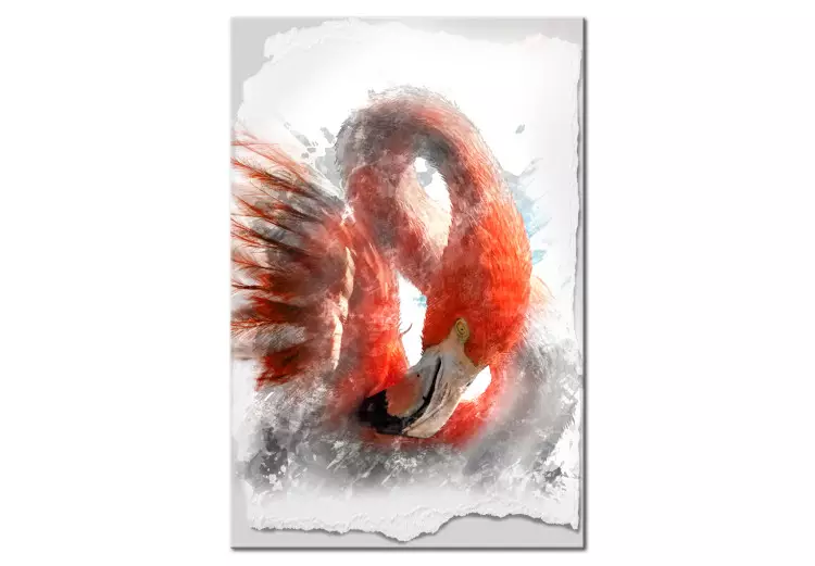 Rode Flamingo (1-delig) - majestueuze vogel op witte achtergrond