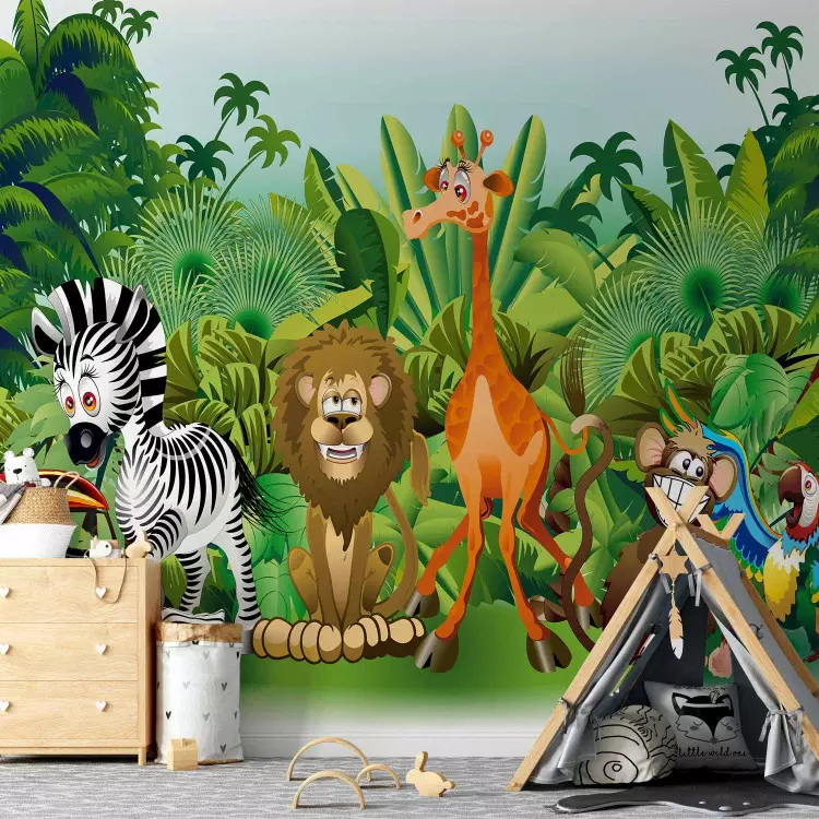 Jungle - wilde dieren uit Afrika tussen groene bomen voor kinderen