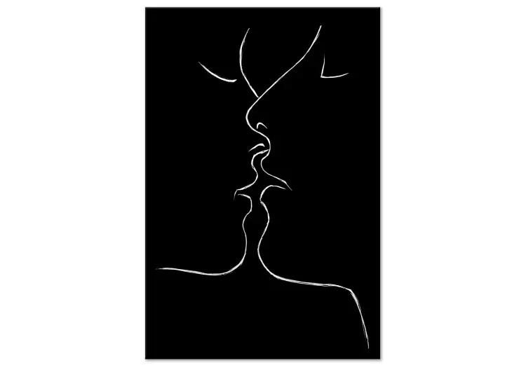 In de Lijn van de Liefde (1-delig) - kus van een paar in zwart-witte stijl