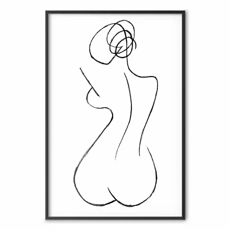 Vrouwelijke vormen - minimalistische zwart-witte lineart met een vrouw