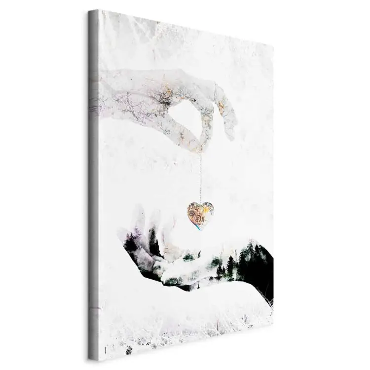 Geschenk van liefde - Hart in hand als romantische achtergrond