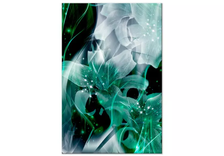Groene wereld van lelies (1-delig) - Bloemenmotief in abstractie