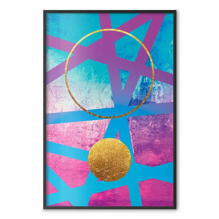 Hindernisbaan - kleurrijke geometrische abstractie met gouden accenten