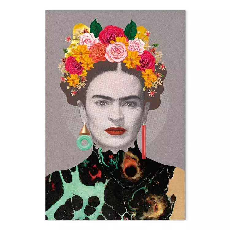 Bloemenportret van een vrouw (1-delig) - Kleurrijke elementen van een figuur