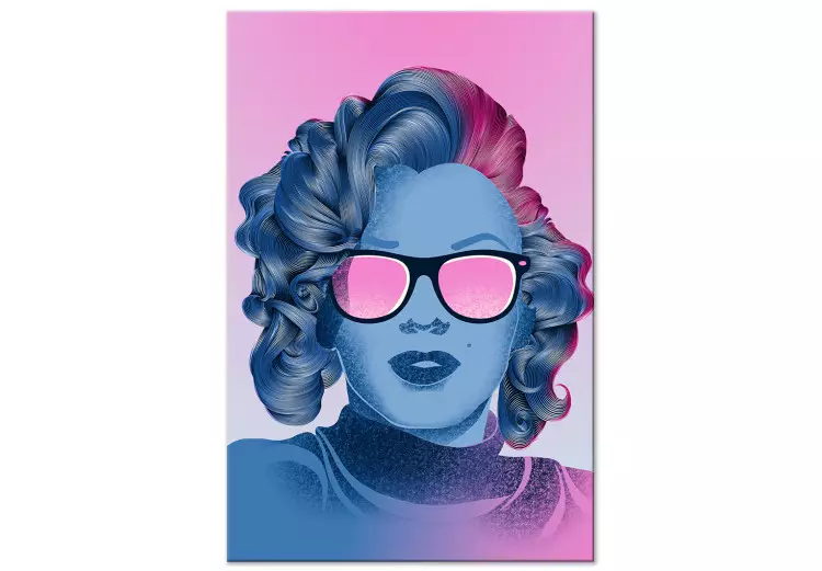Een blauw portret van Marilyn Monroe - het gezicht van Norma Jeane 