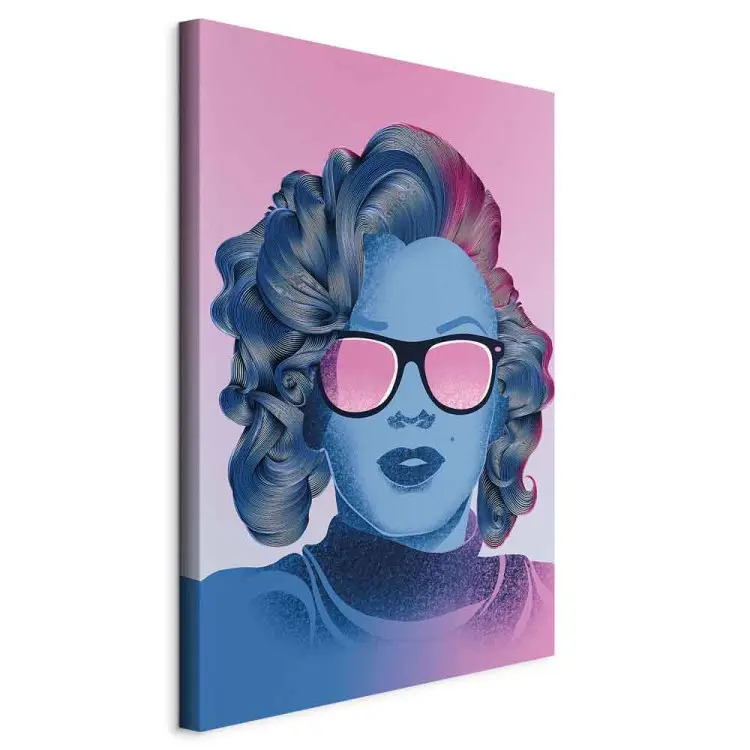 Een blauw portret van Marilyn Monroe - het gezicht van Norma Jeane 