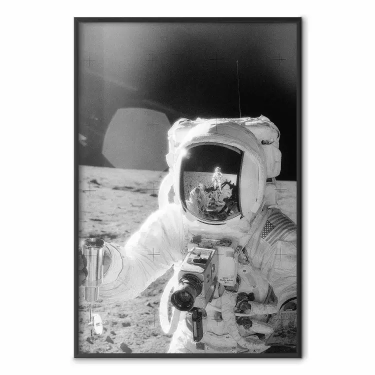 Beroep Kosmonaut - zwart-wit opname van de eerste mens op de maan