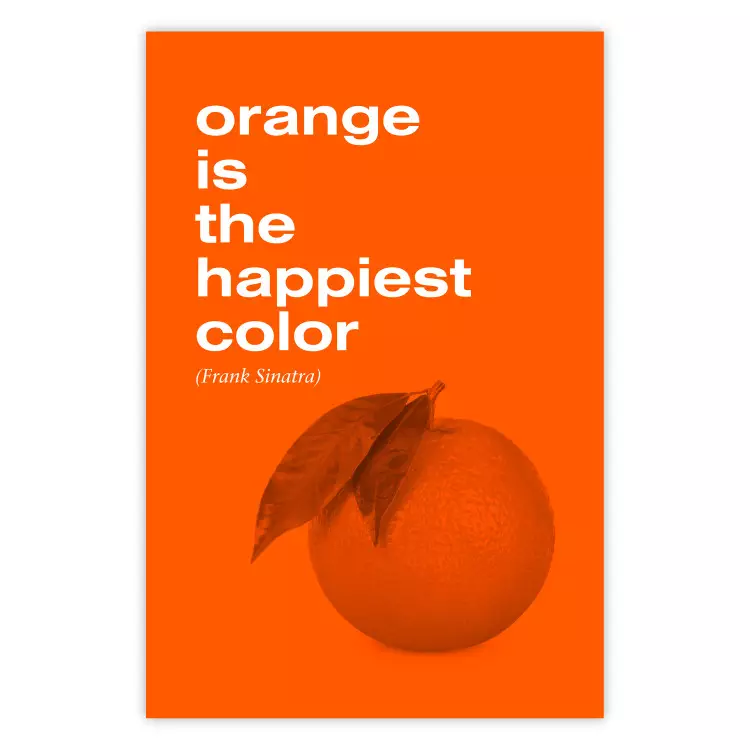 De Gelukkigste Kleur - citaat en sinaasappel op een oranje achtergrond