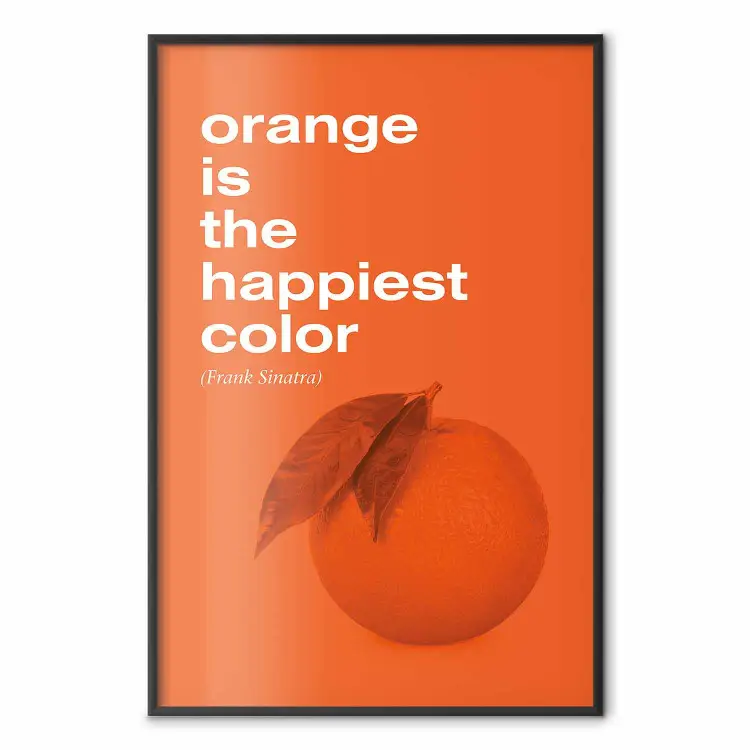 De Gelukkigste Kleur - citaat en sinaasappel op een oranje achtergrond
