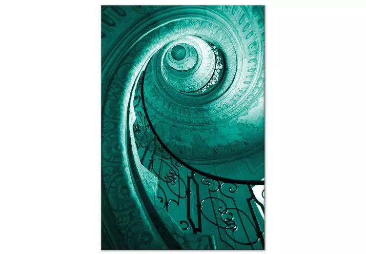 Wenteltrap - foto van de trap in turquoise kleur