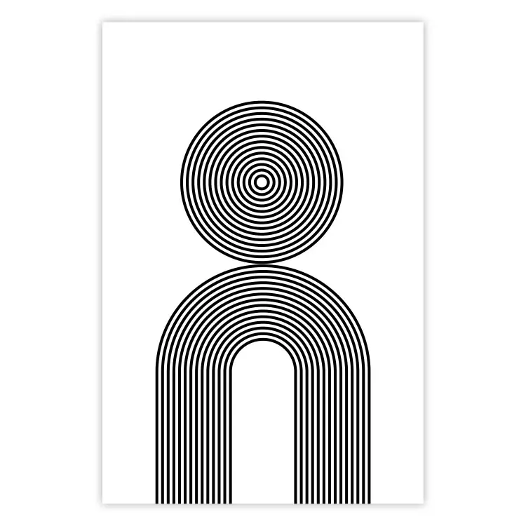 Rapsodie - abstracte lijnen met illusie die figuren creëren op een witte achtergrond