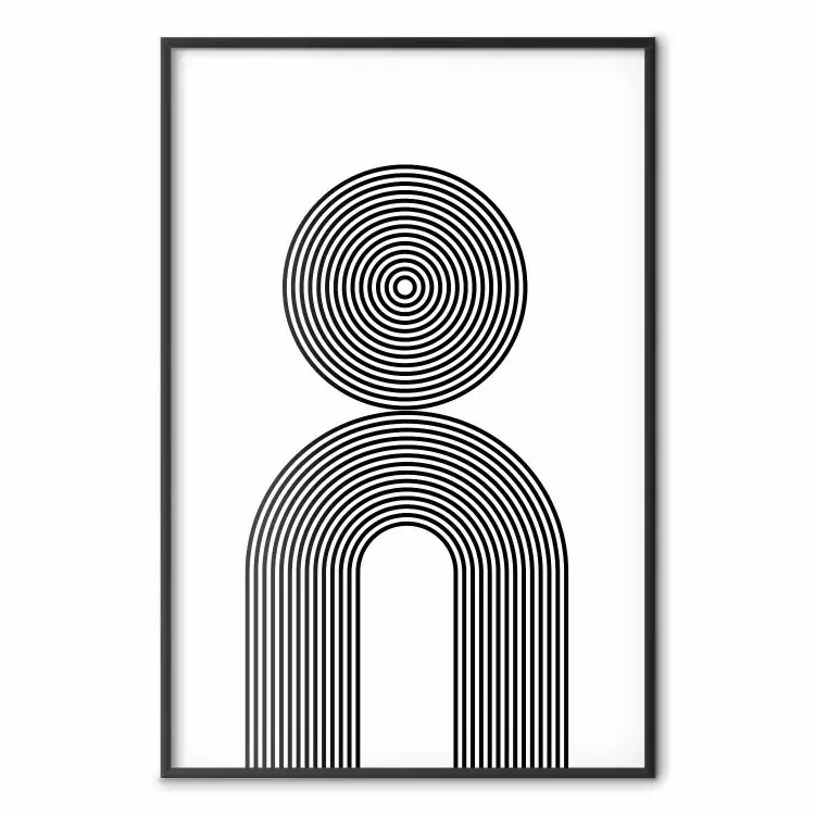 Rapsodie - abstracte lijnen met illusie die figuren creëren op een witte achtergrond