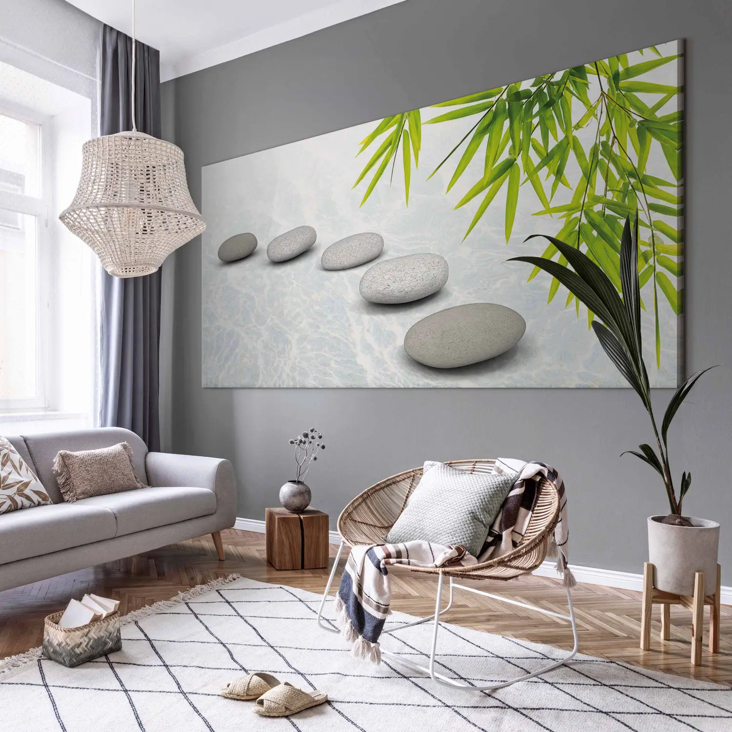 Grote XXL schilderij Stenen rust II - Zen-stijl compositie met