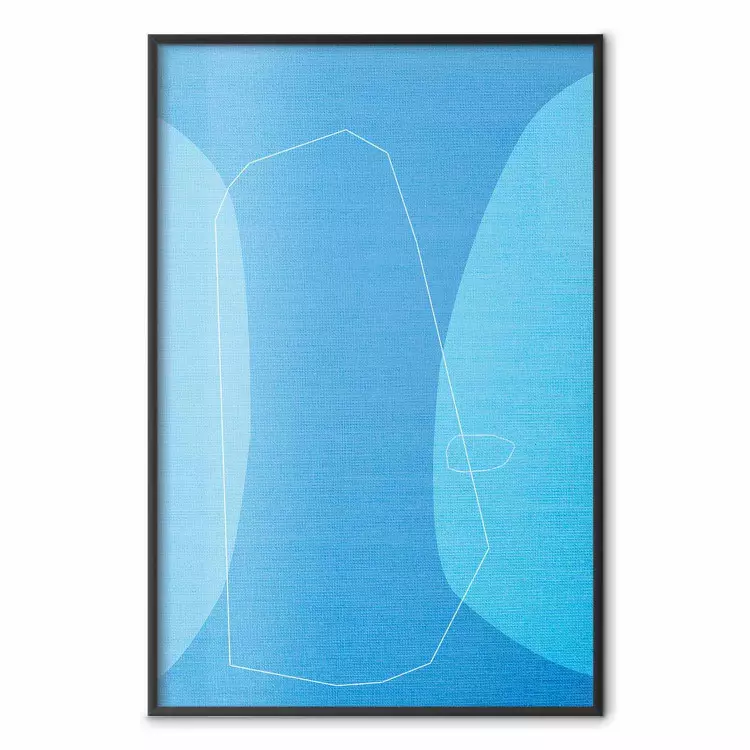 Vormen van blauw - abstracte blauwe compositie van figuren en lijnen