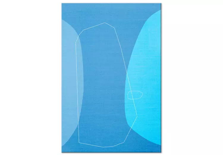 Witte veelhoek op een blauwe achtergrond - moderne abstractie