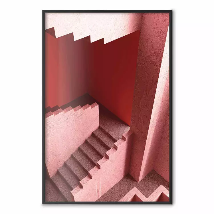 Trap naar nergens - abstracte rode trapkooi