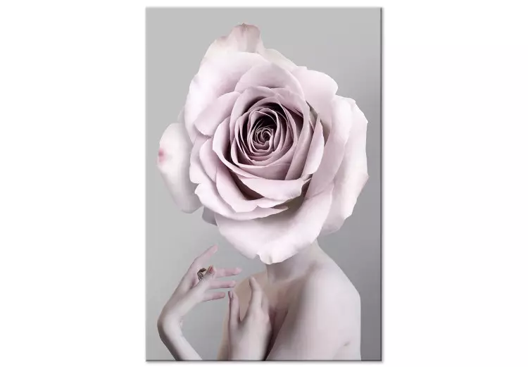 Roze monoloog (1-delig) verticaal - silhouet van een vrouw met bloem