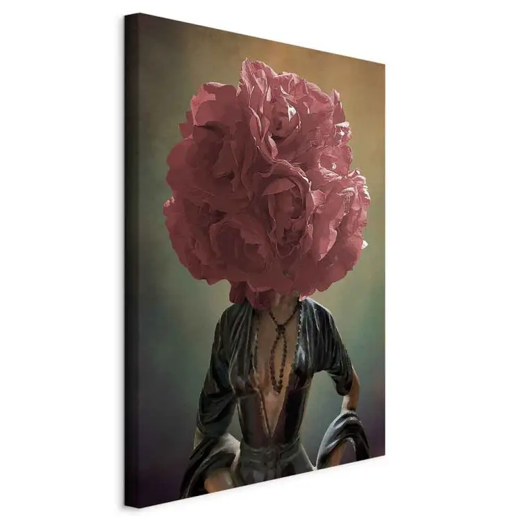 Bloemige gedachten verticaal - abstractie met plantmotief