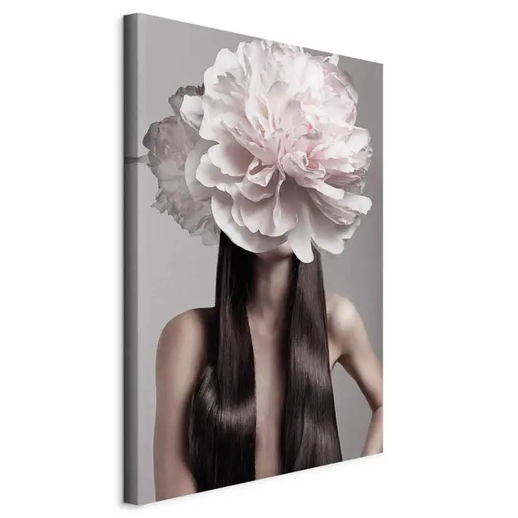 Bloemenhoofd (4-delig) - eclectische fantasie met vrouw en pioenroos
