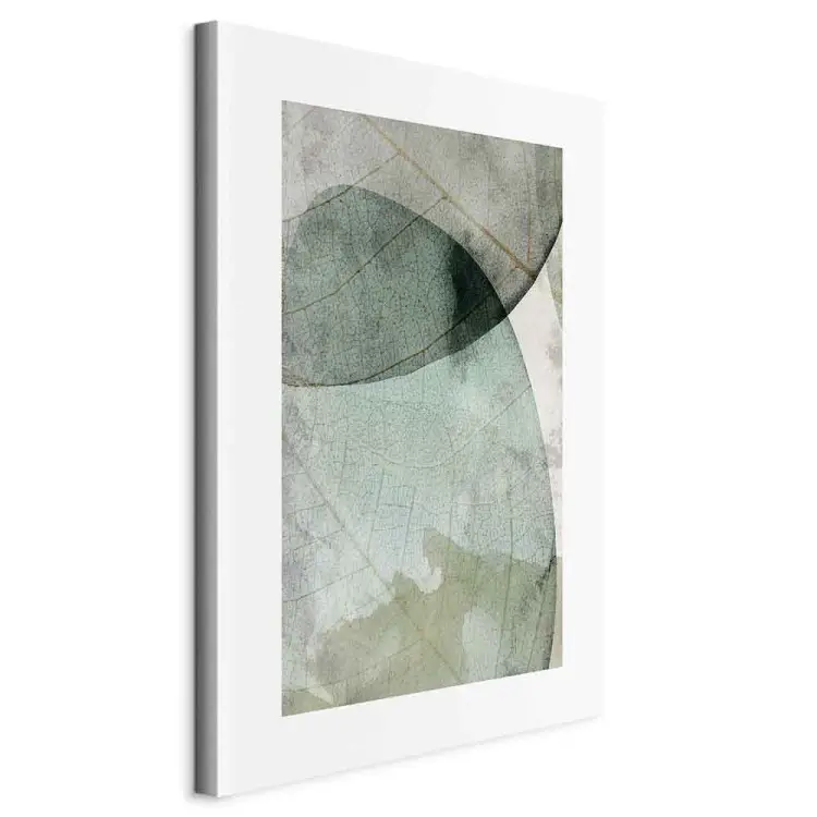 Twee grote bladeren - abstracte plantmotieven op een beige achtergrond