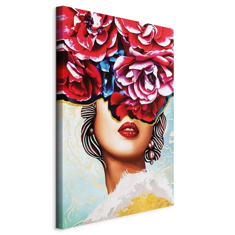 Zoete lippen verticaal - abstractie van vrouw en bloemen