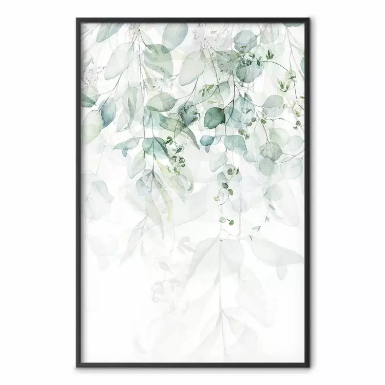 Zachte aanraking van de natuur - bladeren in jungle compositie op witte achtergrond