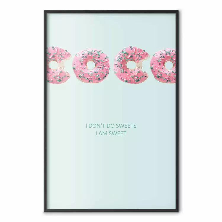 Mode voor zoetigheden - abstracte tekst met donuts op een pastelkleurige achtergrond