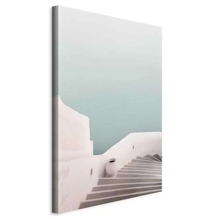 Zomerse wandeling verticaal - landschap van architectuur en zee