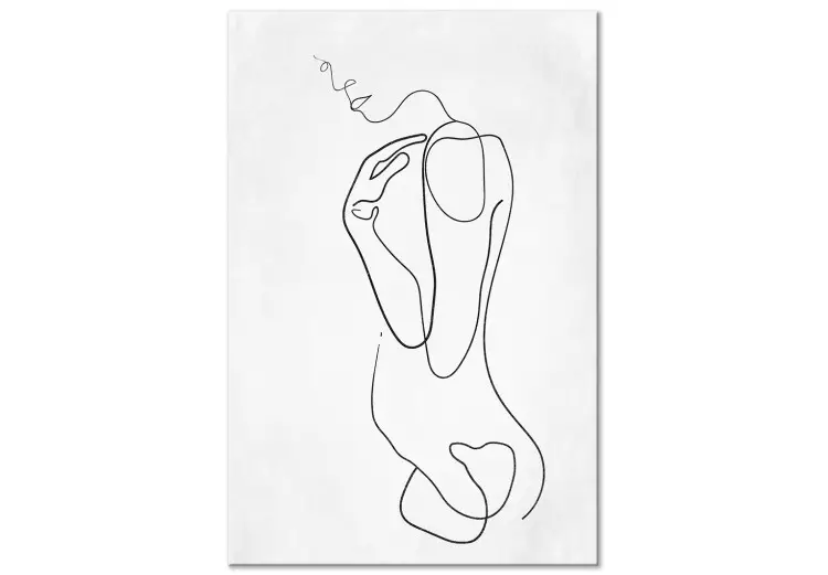 Lineaire daad (1-delig) verticaal - abstracte silhouet van een vrouw