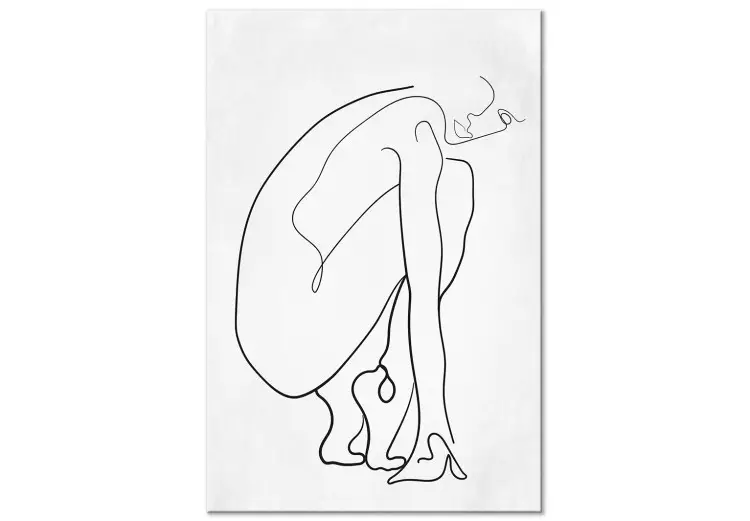 Perfecte lijn (1-delig) verticaal - abstracte vrouwelijke figuur