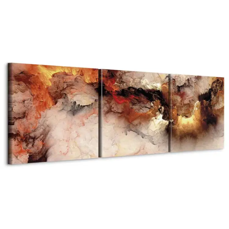 Verlicht Schilderij Met Realistische Vlam - 3 Kleuren Dimbare LED Muurkunst Voor Kamer, Slaapkamer & Keuken