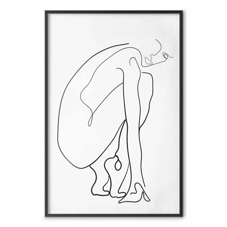 Perfecte Lijn - lijntekening van een vrouwelijke silhouet op een contrasterende achtergrond