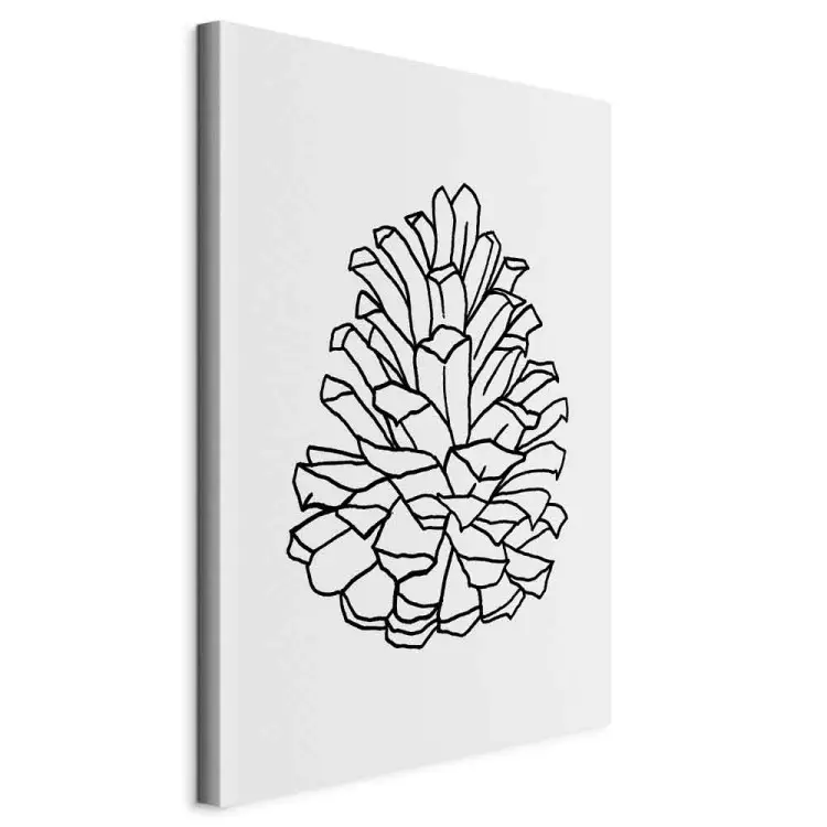 Open dennenappel (1-delig) verticaal - line art van dennenappels in boho-stijl