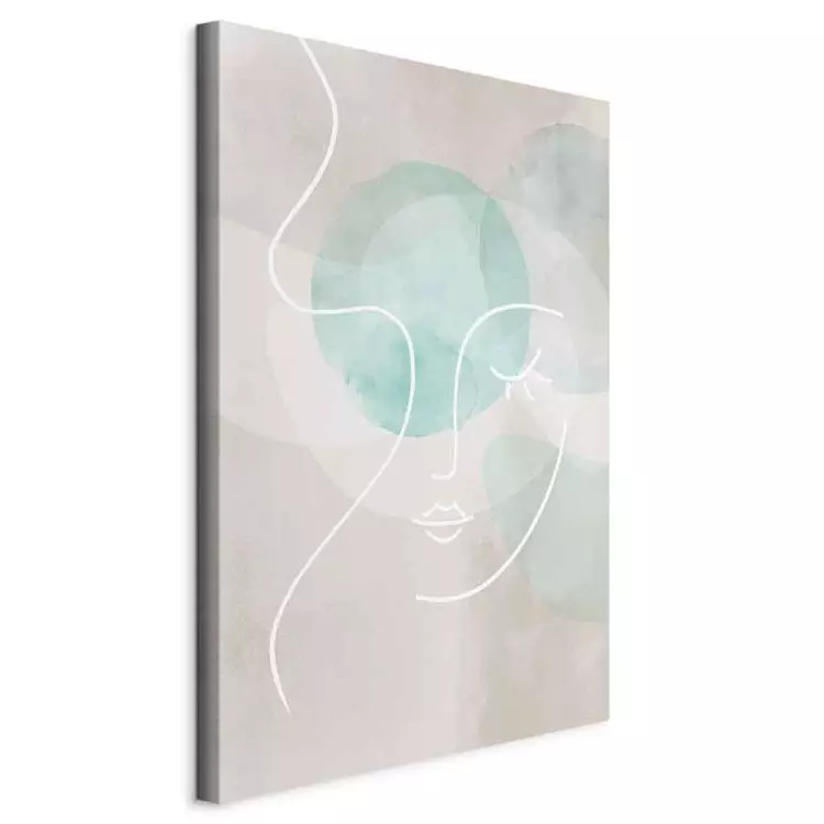 Speelse knipoog (1-delig) verticaal - pastel line art van een vrouw