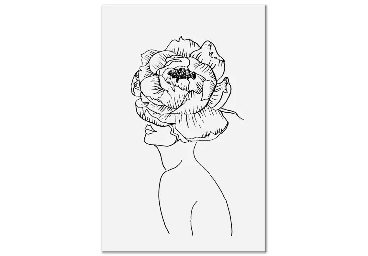 Gezicht van jeugd (1-delig) verticaal - abstractie van een vrouw met bloem