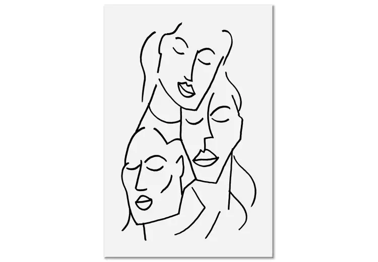 Drie gezichten (1-delige) verticale - abstract lineair van drie gezichten