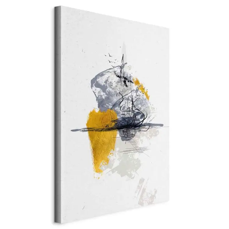 Vogels boven water verticaal - landschap van abstractie met vogels