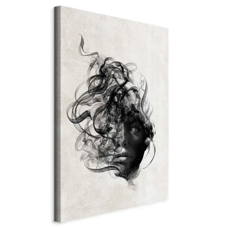Verspreide gedachten verticaal - abstract zwart gezicht