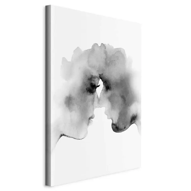 Wazige gedachten verticaal - kus in aquarelstijl