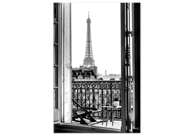Uitzicht vanaf het balkon (1-delig) verticaal - architectuur van Parijs