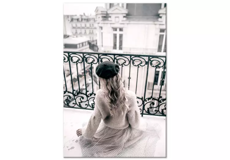 Meidroom (1-delig) verticaal - vrouw op een balkon in Parijs