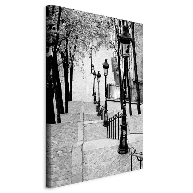 Montmartre verticaal - zwart-witte straten in Parijs