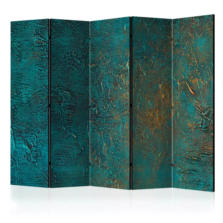Lapis spiegel II - abstracte blauwe textuur met gouden accenten