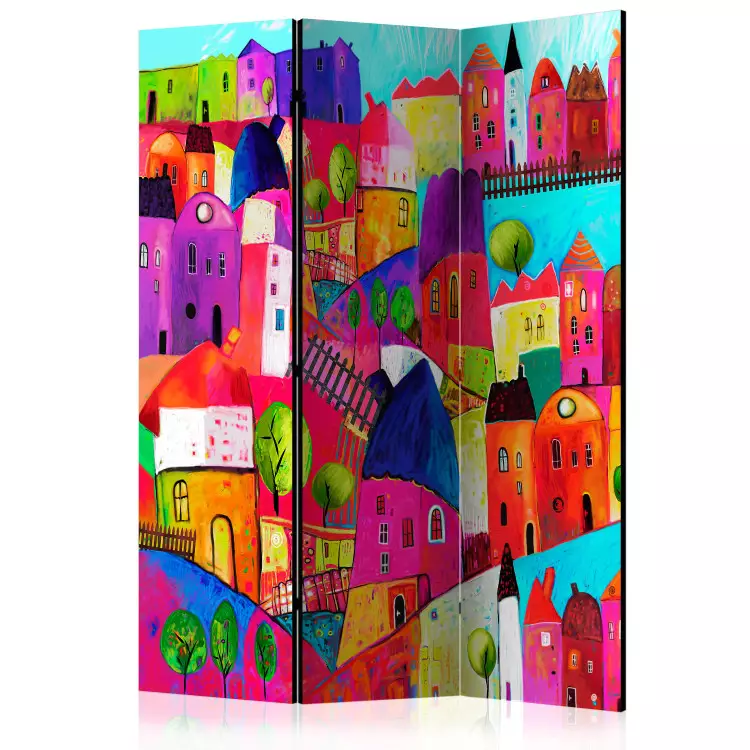 Regenboogstad - abstracte en kleurrijke stadsarchitectuur