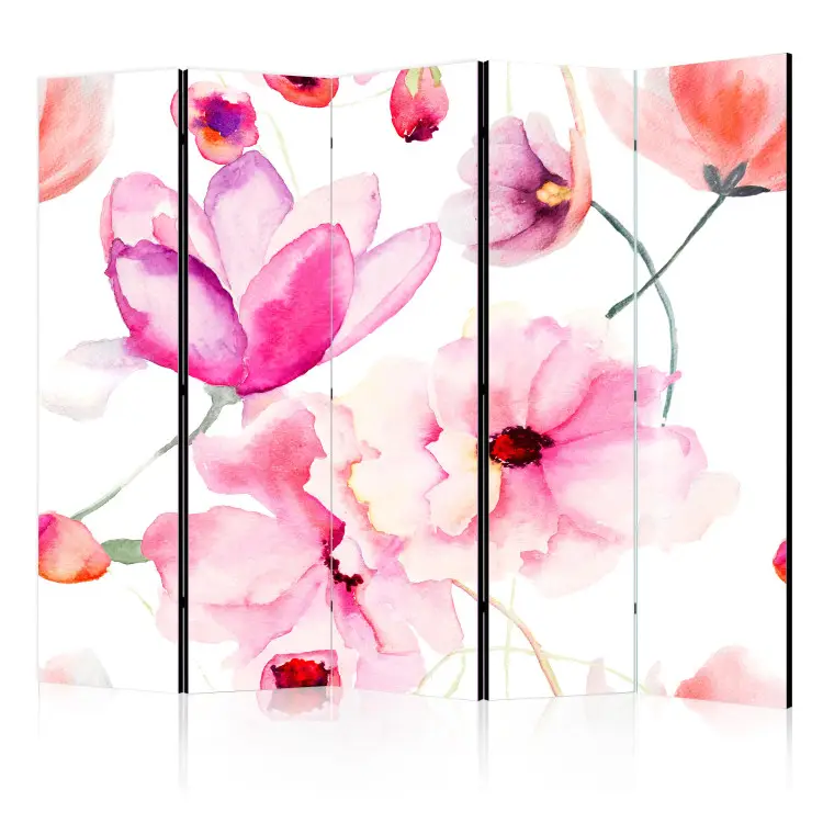 Roze bloemen II - Bloeiende natuur op een egale achtergrond