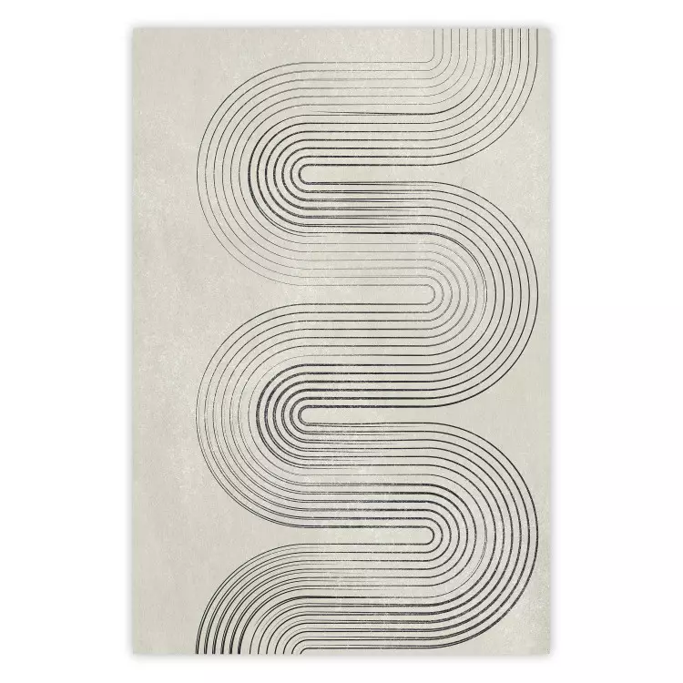 Geometrische golf - abstracte golven in de vorm van lijnen op een grijze achtergrond