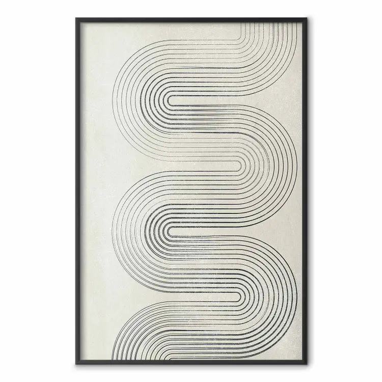 Geometrische golf - abstracte golven in de vorm van lijnen op een grijze achtergrond