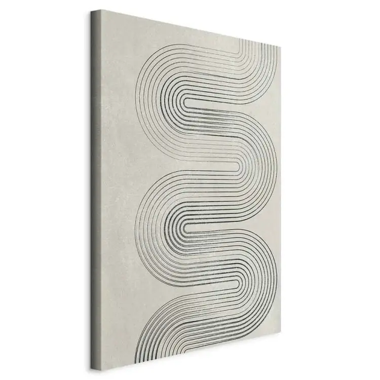 Symmetrische zwarte golf - abstractie in grijze Japanse stijl