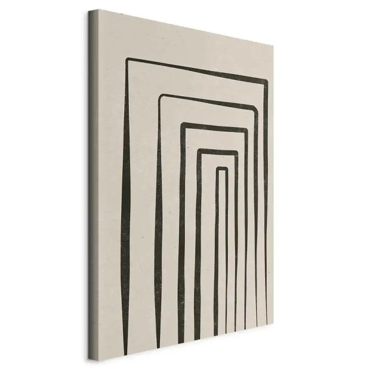 Rij kolommen - abstractie op een beige achtergrond in japandi-stijl