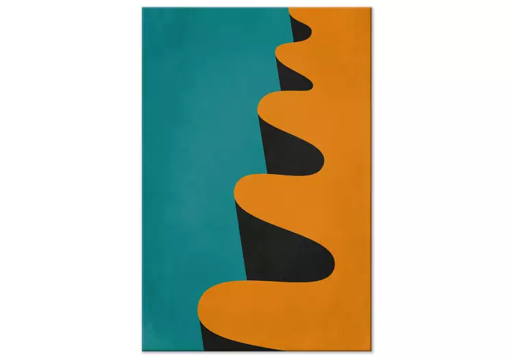 Modernistische oranje golf - geometrische abstractie